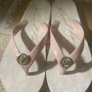 Michael Kors Blush Sandals with Gold Accent